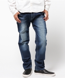 FLAT LIFE（フラットライフ）の「ホワイトステッチテーパードデニムパンツ（デニムパンツ）」