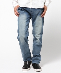 FLAT LIFE（フラットライフ）の「ホワイトステッチテーパードデニムパンツ（デニムパンツ）」