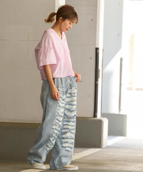 Another Edition(アナザーエディション)の「バックツイストブラウス ◆(シャツ/ブラウス・レディース・オフホワイト/ライラック・フリー)」の22枚目の写真