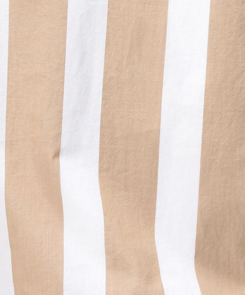 green label relaxing（グリーンレーベルリラクシング）の「SC 110/2/ストライプ V/ネック プルオーバーシャツ 5分袖 ◆（シャツ/ブラウス・メンズ・ブラック/ベージュ・LARGE/MEDIUM/SMALL）」の8枚目の写真