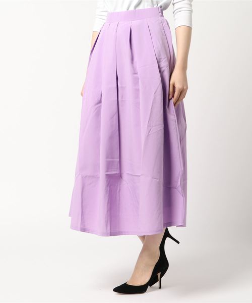 KOBE LETTUCE（コウベレタス）の「ウエストゴム☆ミディアム丈タックフレアスカート（スカート・レディース・ベージュ/ブルー/レッド/サックスブルー/ピンクベージュ/オフホワイト/ブラック/グリーン/ラベンダー/カーキ/イエロー/ネイビー/マスタード/モスグリーン/ボルドー/グリーン系その他/ブルー系その他/ブラック系その他/レッド系その他/パープル系その他/ホワイト系その他/イエロー系その他/ブルー系その他2/レッド系その他2/ピンク系その他/グリーン系その他2・FREE）」の17枚目の写真