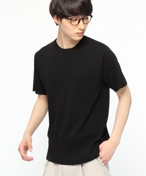 LAKOLE(ラコレ)の「【ドライタッチ】ミラノリブショートスリーブTEE / LAKOLE(ニット/セーター・メンズ・ホワイト/ネイビー/ブラック/オリーブ/ベージュ・SMALL/LARGE/MEDIUM)」の3枚目の写真