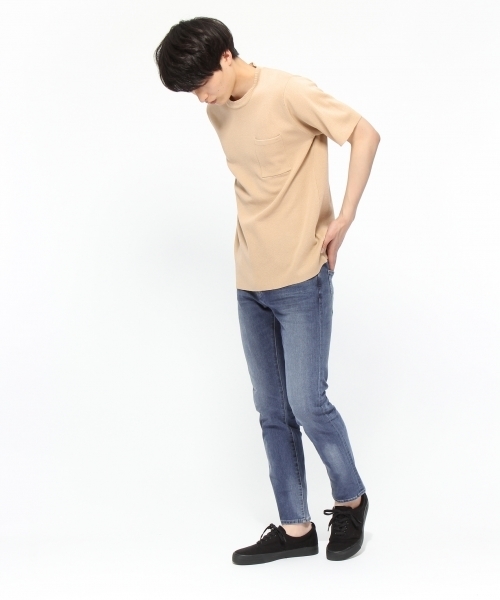 LAKOLE(ラコレ)の「【ドライタッチ】ミラノリブショートスリーブTEE / LAKOLE(ニット/セーター・メンズ・ホワイト/ネイビー/ブラック/オリーブ/ベージュ・SMALL/LARGE/MEDIUM)」の8枚目の写真
