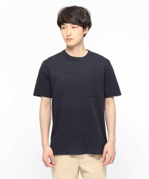 LAKOLE(ラコレ)の「【ドライタッチ】ミラノリブショートスリーブTEE / LAKOLE(ニット/セーター・メンズ・ホワイト/ネイビー/ブラック/オリーブ/ベージュ・SMALL/LARGE/MEDIUM)」の11枚目の写真