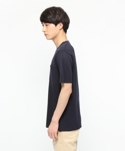 LAKOLE(ラコレ)の「【ドライタッチ】ミラノリブショートスリーブTEE / LAKOLE(ニット/セーター・メンズ・ホワイト/ネイビー/ブラック/オリーブ/ベージュ・SMALL/LARGE/MEDIUM)」の12枚目の写真