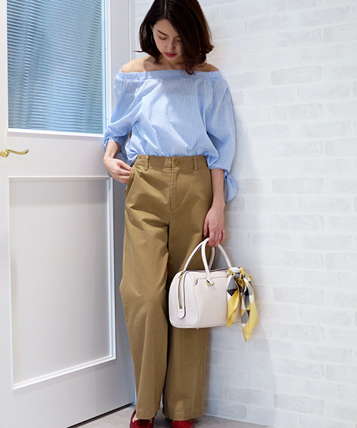 N.（N. Natural Beauty Basic）（エヌエヌナチュラルビューティーベーシック）の「◆オフショルコットンリボンスリーブブラウス（シャツ/ブラウス・レディース・レッド系その他/ブルー系その他・MEDIUM）」の6枚目の写真