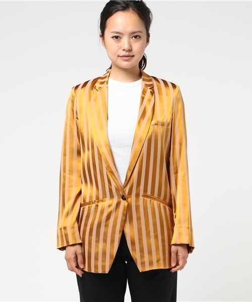 forte_forte（フォルテフォルテ）の「forteforte(フォルテフォルテ) ストライプジャケット（テーラードジャケット・レディース・ゴールド・0/1）」の3枚目の写真
