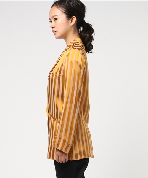 forte_forte（フォルテフォルテ）の「forteforte(フォルテフォルテ) ストライプジャケット（テーラードジャケット・レディース・ゴールド・0/1）」の4枚目の写真