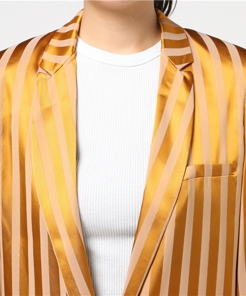 forte_forte（フォルテフォルテ）の「forteforte(フォルテフォルテ) ストライプジャケット（テーラードジャケット・レディース・ゴールド・0/1）」の6枚目の写真