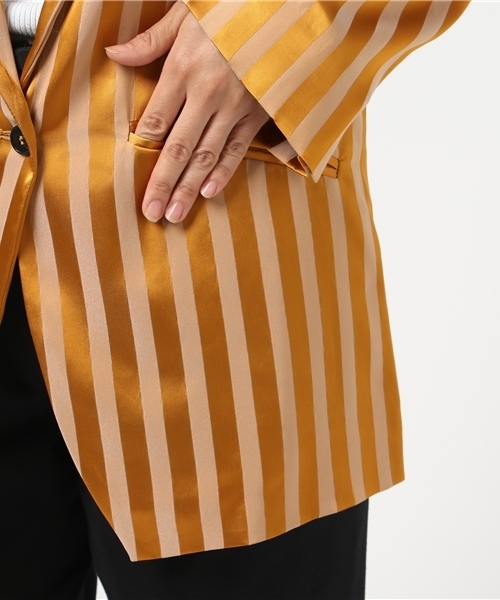 forte_forte（フォルテフォルテ）の「forteforte(フォルテフォルテ) ストライプジャケット（テーラードジャケット・レディース・ゴールド・0/1）」の8枚目の写真