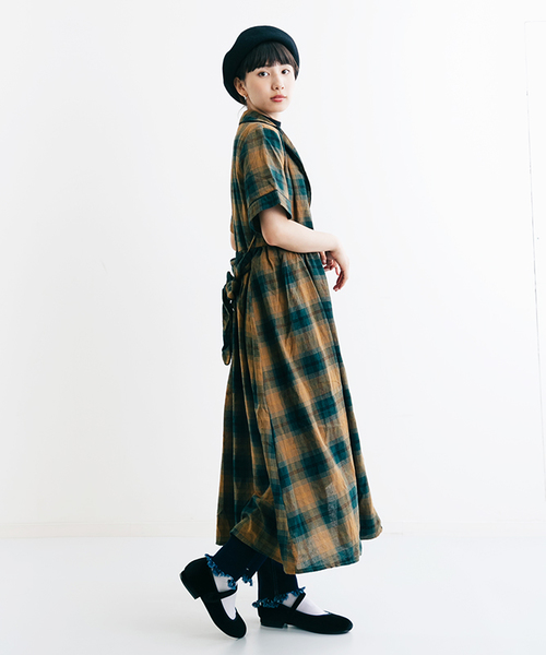 MERLOT（メルロー）の「シャドウチェック柄シャツワンピース1179（シャツワンピース・レディース・ネイビー/レッド/グリーン・FREE）」の11枚目の写真
