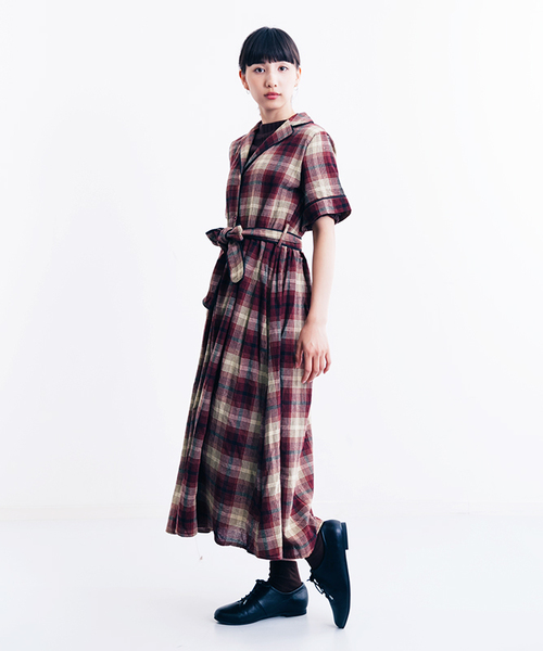 MERLOT（メルロー）の「シャドウチェック柄シャツワンピース1179（シャツワンピース・レディース・ネイビー/レッド/グリーン・FREE）」の12枚目の写真