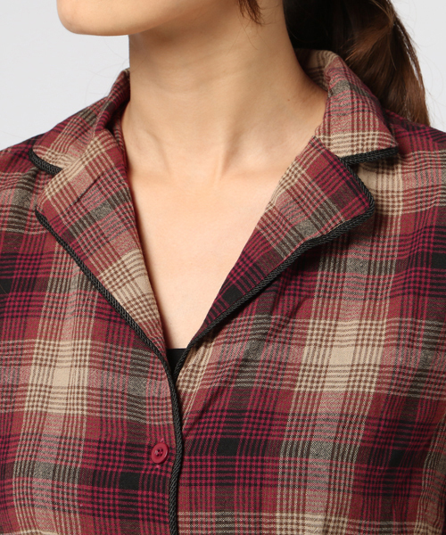 MERLOT（メルロー）の「シャドウチェック柄シャツワンピース1179（シャツワンピース・レディース・ネイビー/レッド/グリーン・FREE）」の16枚目の写真