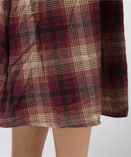 MERLOT（メルロー）の「シャドウチェック柄シャツワンピース1179（シャツワンピース・レディース・ネイビー/レッド/グリーン・FREE）」の9枚目の写真