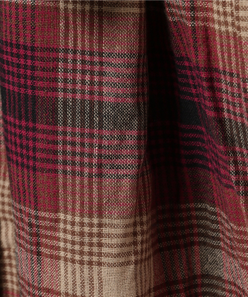 MERLOT（メルロー）の「シャドウチェック柄シャツワンピース1179（シャツワンピース・レディース・ネイビー/レッド/グリーン・FREE）」の10枚目の写真