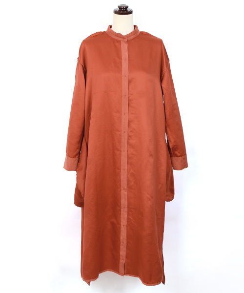 Pierrot(ピエロ)の「スエードタッチ 2wayロングシャツワンピース(シャツワンピース・レディース・ネイビー/ブラウン/カーキ/オレンジ系その他/グレイッシュベージュ/レンガ・L/M)」の16枚目の写真