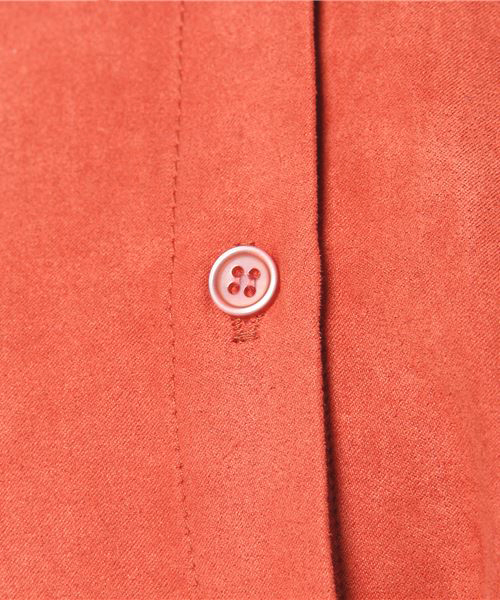 Pierrot(ピエロ)の「スエードタッチ 2wayロングシャツワンピース(シャツワンピース・レディース・ネイビー/ブラウン/カーキ/オレンジ系その他/グレイッシュベージュ/レンガ・L/M)」の13枚目の写真