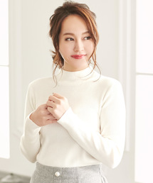 KOBE LETTUCE | 4typeベーシックリブニットトップス　ボートネック/ハイネック/Vネック/メローニット(ニット/セーター)