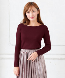 KOBE LETTUCE | 4type[ボートネック/ハイネック/Vネック/袖フリル]選べるベーシックリブニット/トップス/レディース/セーター/長袖[C2717]神戸レタス(ニット/セーター)