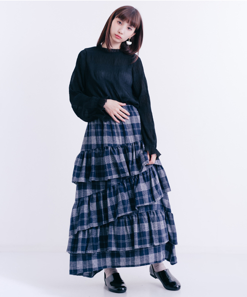 MERLOT(メルロー)の「シフォンプリーツフリル襟ブラウス1308(シャツ/ブラウス・レディース・ホワイト/ブラック/パープル/グリーン/ラベンダー/ライトグリーン・FREE)」の7枚目の写真