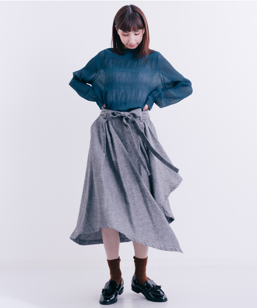 MERLOT(メルロー)の「シフォンプリーツフリル襟ブラウス1308(シャツ/ブラウス・レディース・ホワイト/ブラック/パープル/グリーン/ラベンダー/ライトグリーン・FREE)」の10枚目の写真