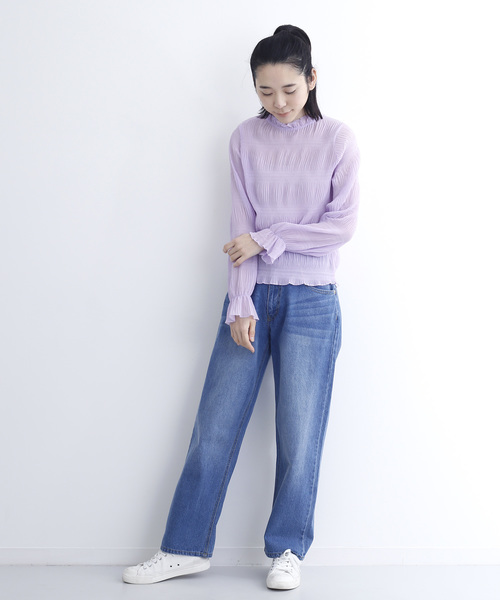 MERLOT(メルロー)の「シフォンプリーツフリル襟ブラウス1308(シャツ/ブラウス・レディース・ホワイト/ブラック/パープル/グリーン/ラベンダー/ライトグリーン・FREE)」の16枚目の写真