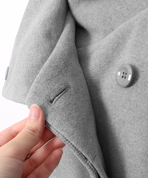 Pierrot（ピエロ）の「ウールタッチ フードショートコート（ダウンジャケット/コート・レディース・ブラック/杢グレー/ネイビー/キャメル/ブラウン系その他/チャコールグレー・M/L）」の21枚目の写真