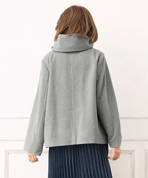 Pierrot（ピエロ）の「ウールタッチ フードショートコート（ダウンジャケット/コート・レディース・ブラック/杢グレー/ネイビー/キャメル/ブラウン系その他/チャコールグレー・M/L）」の19枚目の写真