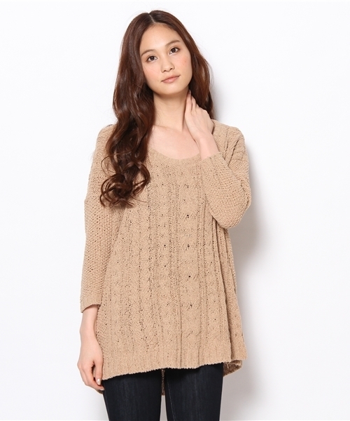 NANO universe(ナノユニバース)の「ケーブルニットプルオーバー 7/S(ニット/セーター・レディース・アイボリー/ベージュ・FREE)」の11枚目の写真