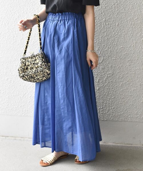 SHIPS（シップス）の「〈手洗い可能〉フレアマキシスカート◇（スカート・レディース・ブラック/ベージュ/オレンジ/ブルー/グリーン・ONE SIZE）」の5枚目の写真