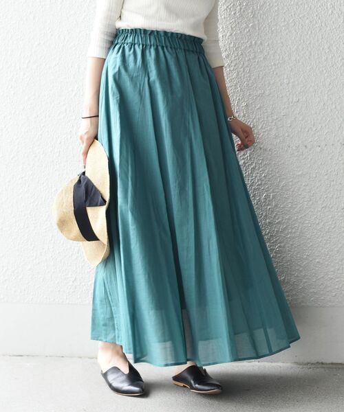 SHIPS（シップス）の「〈手洗い可能〉フレアマキシスカート◇（スカート・レディース・ブラック/ベージュ/オレンジ/ブルー/グリーン・ONE SIZE）」の4枚目の写真