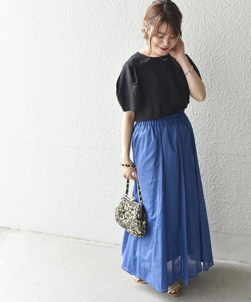 SHIPS（シップス）の「〈手洗い可能〉フレアマキシスカート◇（スカート・レディース・ブラック/ベージュ/オレンジ/ブルー/グリーン・ONE SIZE）」の8枚目の写真