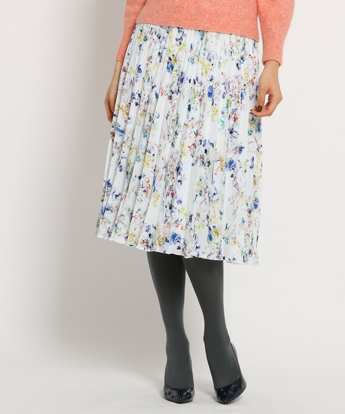 セール Select Online ボタニカル柄プリーツミディスカート スカート Sunauna スーナウーナ のファッション Sunauna スーナウーナ の