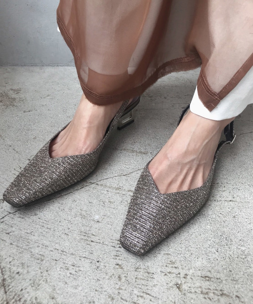 Ameri（アメリ）の「GLITTER BALLERINA PUMPS（パンプス）」 - WEAR
