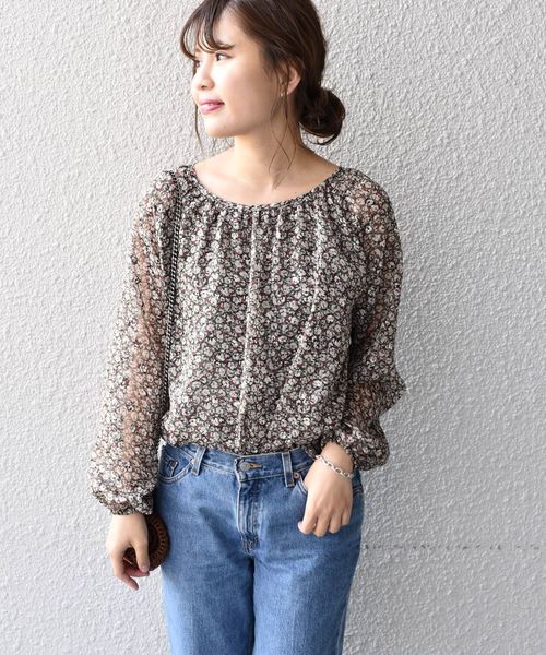 ♡Khaju フラワープリント2WAYブラウス♡ Khaju（カージュ）の「Khaju:フラワープリント2WAYブラウス◇（シャツ