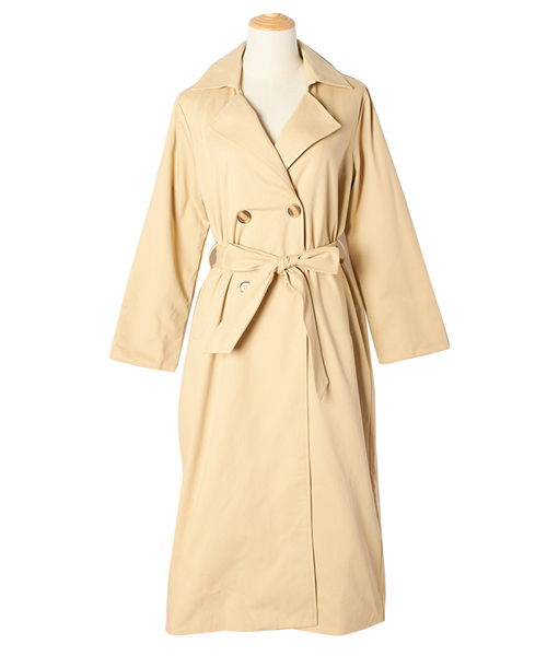 Futier land(フューティアランド)の「超ロング丈ベーシック・スプリングコート(トレンチコート・レディース・ベージュ/ネイビー/カーキ/ライトイエロー/ブラウン系その他/チャコールグレー・MEDIUM/LARGE)」の22枚目の写真