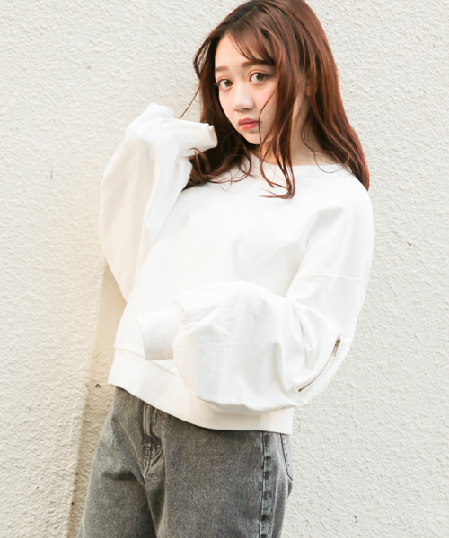 apres jour（アプレジュール）の「MA-1プリントスウェット【ZOZOTOWN限定アイテム】（スウェット・レディース・ブラック/ネイビー/オフホワイト/その他・フリー）」の5枚目の写真