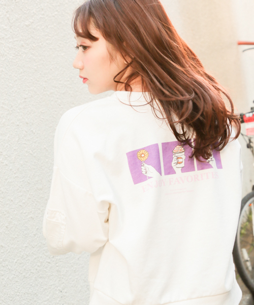 apres jour（アプレジュール）の「MA-1プリントスウェット【ZOZOTOWN限定アイテム】（スウェット・レディース・ブラック/ネイビー/オフホワイト/その他・フリー）」の8枚目の写真