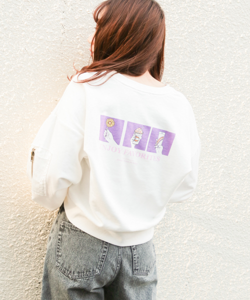 apres jour（アプレジュール）の「MA-1プリントスウェット【ZOZOTOWN限定アイテム】（スウェット・レディース・ブラック/ネイビー/オフホワイト/その他・フリー）」の10枚目の写真