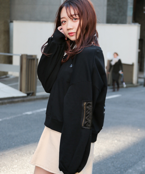 apres jour（アプレジュール）の「MA-1プリントスウェット【ZOZOTOWN限定アイテム】（スウェット・レディース・ブラック/ネイビー/オフホワイト/その他・フリー）」の14枚目の写真