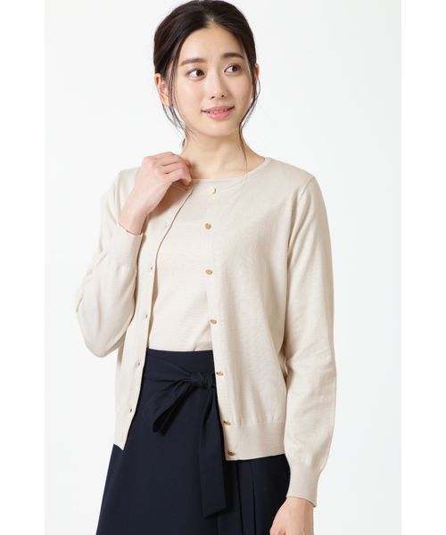 NATURAL BEAUTY(ナチュラルビューティー)の「ニットアンサンブル(アンサンブル・レディース・ベージュ/ネイビー/ピンク/ライトグリーン・38)」の1枚目の写真