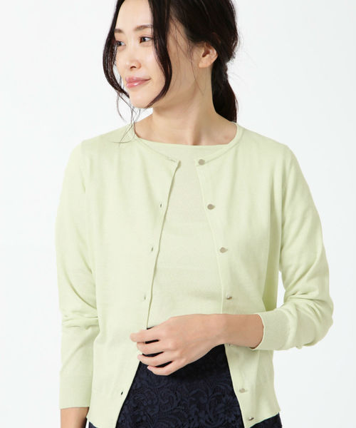 NATURAL BEAUTY(ナチュラルビューティー)の「ニットアンサンブル(アンサンブル・レディース・ベージュ/ネイビー/ピンク/ライトグリーン・38)」の2枚目の写真