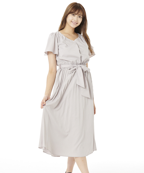 返品交換不可 激安の新しく着き Pattern Fiona ワンピース ワンピースプリーツ マキシワンピース