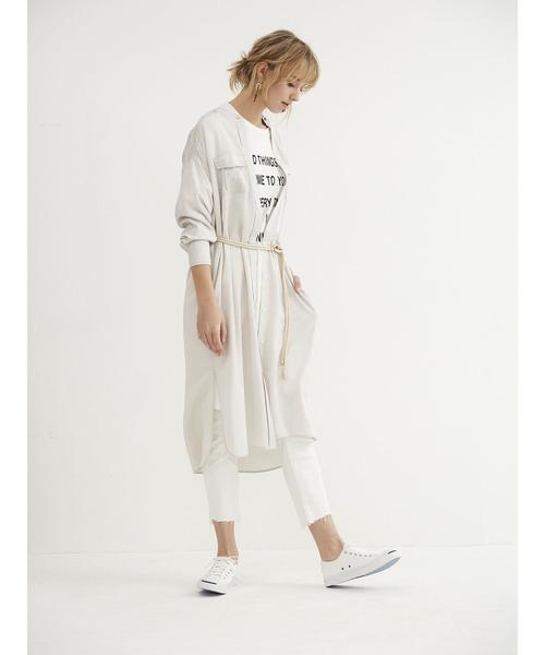 Editt by YECCA VECCA(エディットバイイェッカヴェッカ)の「P.テンセルシャツワンピース(シャツワンピース・レディース・カーキ/ラベンダー/ライトベージュ・FREE)」の12枚目の写真