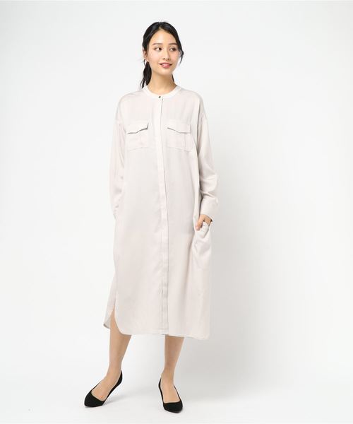 Editt by YECCA VECCA(エディットバイイェッカヴェッカ)の「P.テンセルシャツワンピース(シャツワンピース・レディース・カーキ/ラベンダー/ライトベージュ・FREE)」の20枚目の写真
