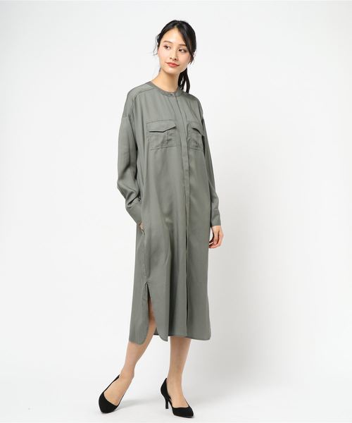 Editt by YECCA VECCA(エディットバイイェッカヴェッカ)の「P.テンセルシャツワンピース(シャツワンピース・レディース・カーキ/ラベンダー/ライトベージュ・FREE)」の19枚目の写真