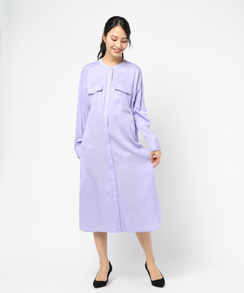 Editt by YECCA VECCA(エディットバイイェッカヴェッカ)の「P.テンセルシャツワンピース(シャツワンピース・レディース・カーキ/ラベンダー/ライトベージュ・FREE)」の21枚目の写真