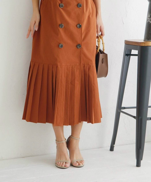 LADYMADE（レディメイド）の「ダブルボタンプリーツワンピース（ワンピース・レディース・ブラック/ブラウン/ライトベージュ・FREE）」の8枚目の写真