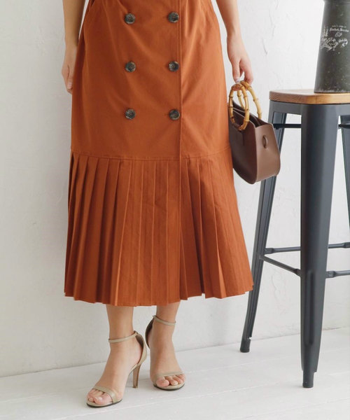 LADYMADE（レディメイド）の「ダブルボタンプリーツワンピース（ワンピース・レディース・ブラック/ブラウン/ライトベージュ・FREE）」の9枚目の写真