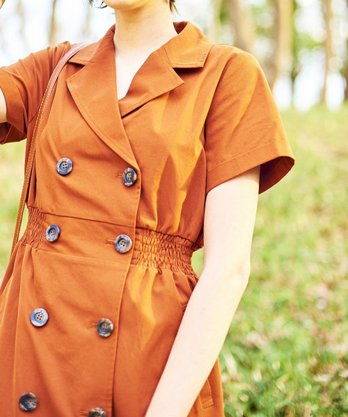 LADYMADE（レディメイド）の「ダブルボタンプリーツワンピース（ワンピース・レディース・ブラック/ブラウン/ライトベージュ・FREE）」の22枚目の写真